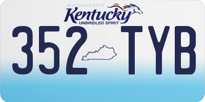 KY license plate 352TYB