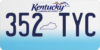KY license plate 352TYC