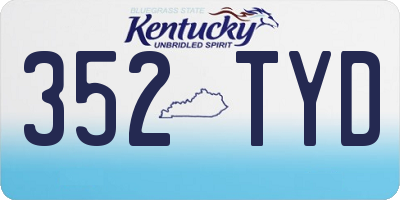 KY license plate 352TYD