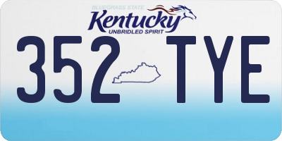 KY license plate 352TYE
