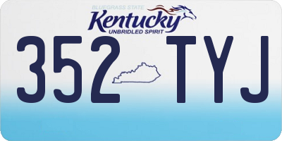 KY license plate 352TYJ