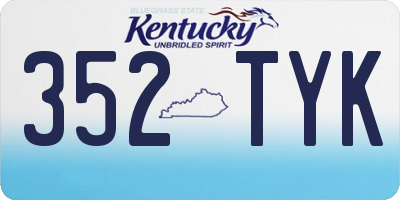 KY license plate 352TYK
