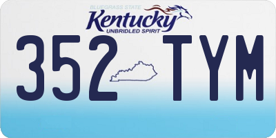 KY license plate 352TYM