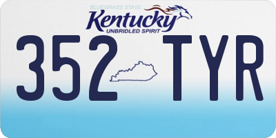 KY license plate 352TYR