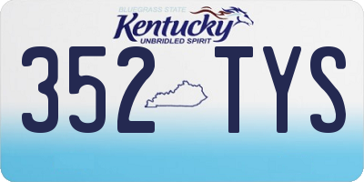 KY license plate 352TYS