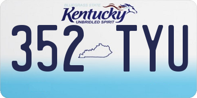 KY license plate 352TYU