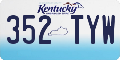 KY license plate 352TYW