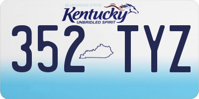 KY license plate 352TYZ