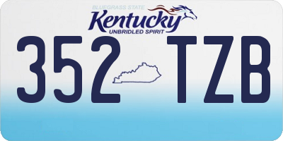 KY license plate 352TZB
