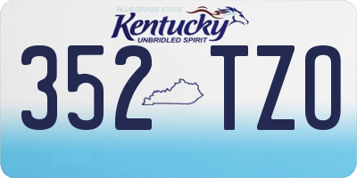 KY license plate 352TZO