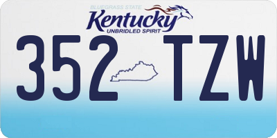 KY license plate 352TZW