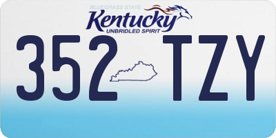 KY license plate 352TZY