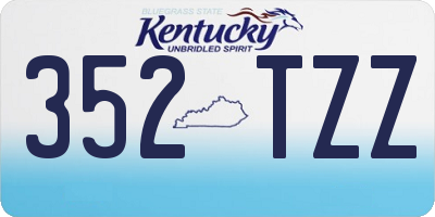 KY license plate 352TZZ