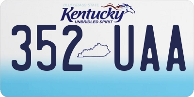 KY license plate 352UAA