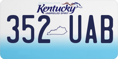 KY license plate 352UAB