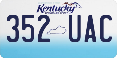 KY license plate 352UAC