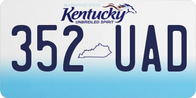 KY license plate 352UAD