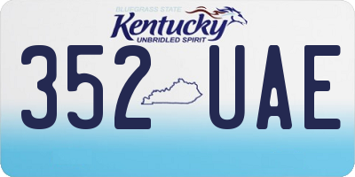 KY license plate 352UAE