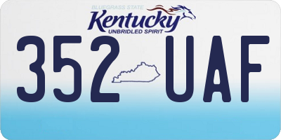 KY license plate 352UAF
