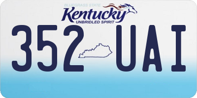 KY license plate 352UAI