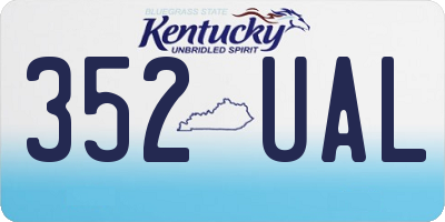 KY license plate 352UAL