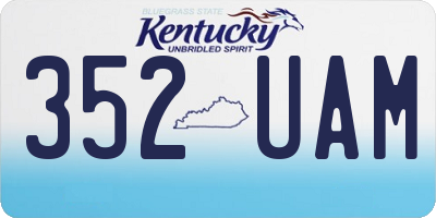 KY license plate 352UAM