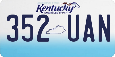 KY license plate 352UAN