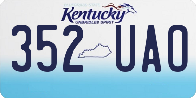 KY license plate 352UAO