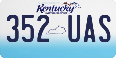 KY license plate 352UAS