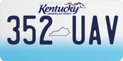 KY license plate 352UAV
