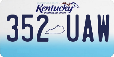 KY license plate 352UAW
