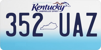 KY license plate 352UAZ