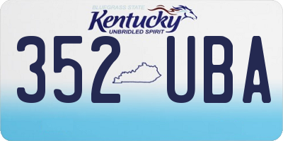 KY license plate 352UBA