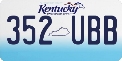 KY license plate 352UBB