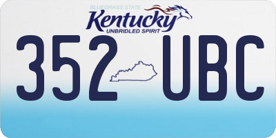 KY license plate 352UBC