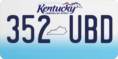 KY license plate 352UBD
