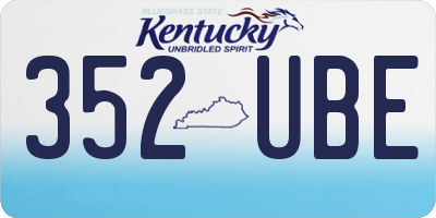 KY license plate 352UBE