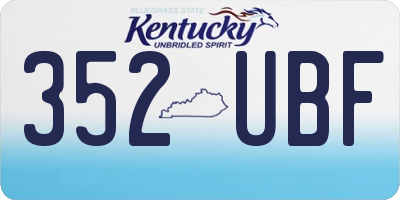 KY license plate 352UBF