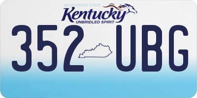 KY license plate 352UBG