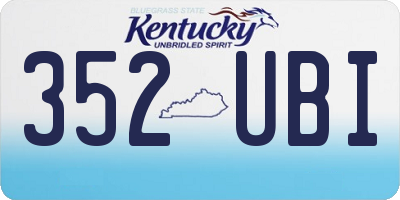 KY license plate 352UBI