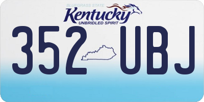 KY license plate 352UBJ