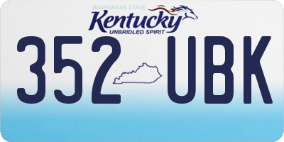 KY license plate 352UBK
