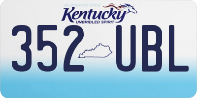 KY license plate 352UBL