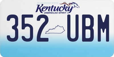 KY license plate 352UBM