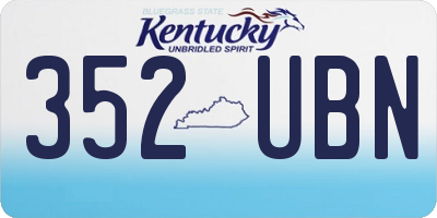 KY license plate 352UBN