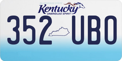 KY license plate 352UBO