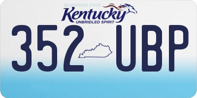 KY license plate 352UBP