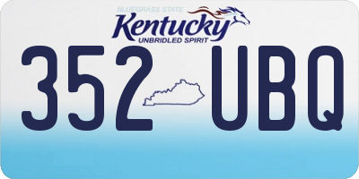 KY license plate 352UBQ