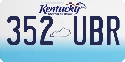 KY license plate 352UBR