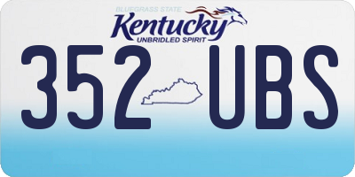 KY license plate 352UBS